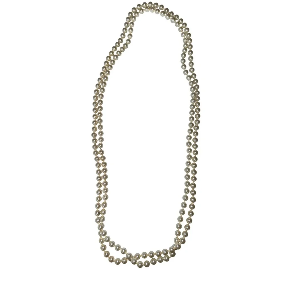 Vintage Long Pearl Necklace Double Strand Classic Faux Pearl Necklace for Women‎